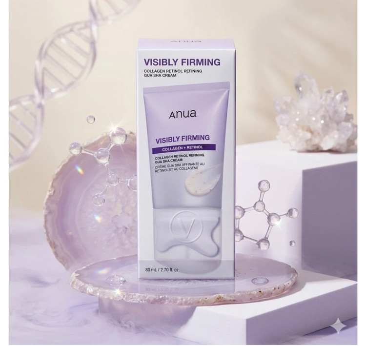 کرم کلاژن و رتینول آنوا با اپلیکاتور گواشا Anua collagen Retinol Refining Guasha cream